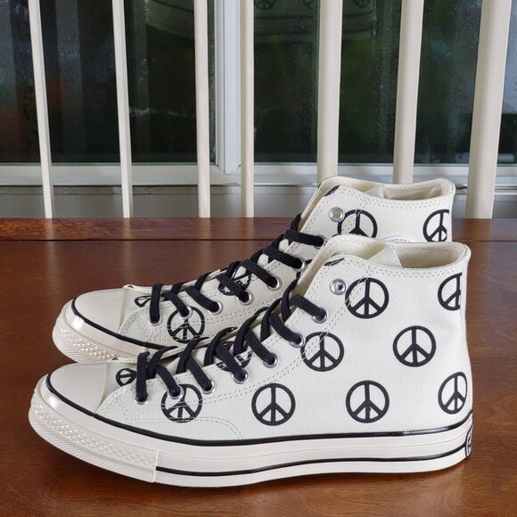 Converse Chuck 70 Hi Unleash Peace Logo 167912C Egret/Black Size 10 Men's - Picture 4 of 11
